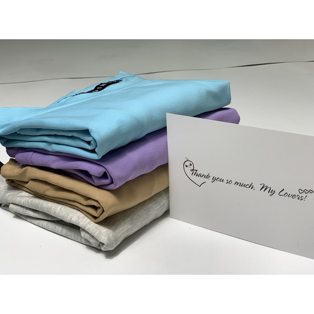 Áo phông nữ cổ tròn trơn form rộng tay lỡ Oversize basic Cotton Spandex