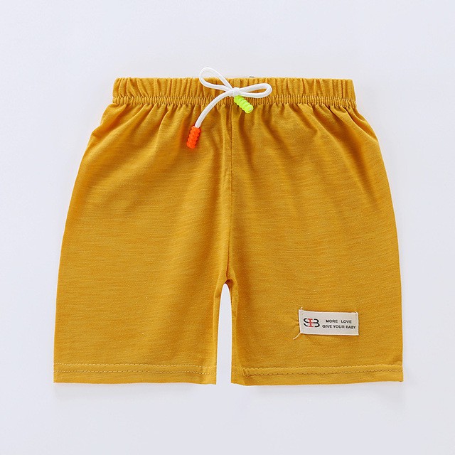 Quần Short Cotton Lưng Thun Co Giãn Màu Sắc Trơn Thời Trang Mùa Hè Cho Bé