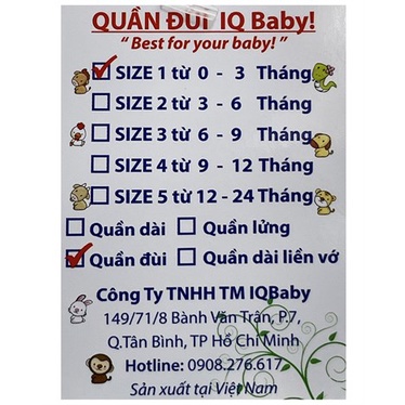 Quần đùi sơ sinh trắng IQ Baby