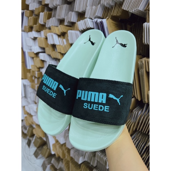 Dép Pu-ma nam nữ xanh đen (tặng hộp bảo vệ )