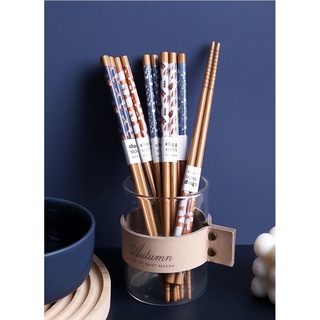 Set 8 đôi đũa gỗ hoạ tiết Nhật Bản
