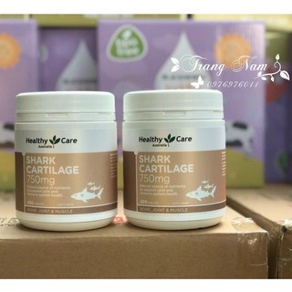 Viên Uống Sụn Vi Cá Mập HEALTHY CARE SHARK CARTILAGE 750MG 200 Viên (Úc)