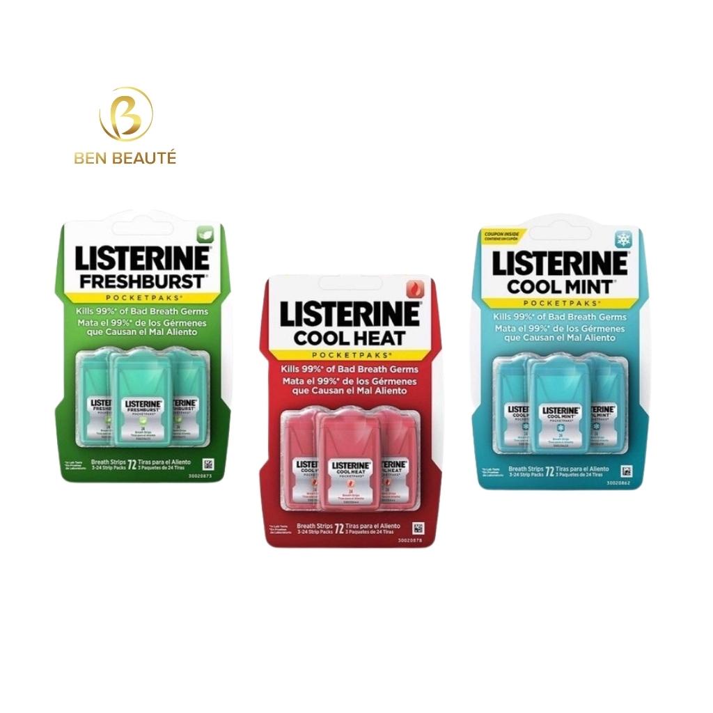 Miếng Ngậm Thơm Miệng Listerine Vĩ 3 Hộp 72 Miếng [Hàng Mỹ]