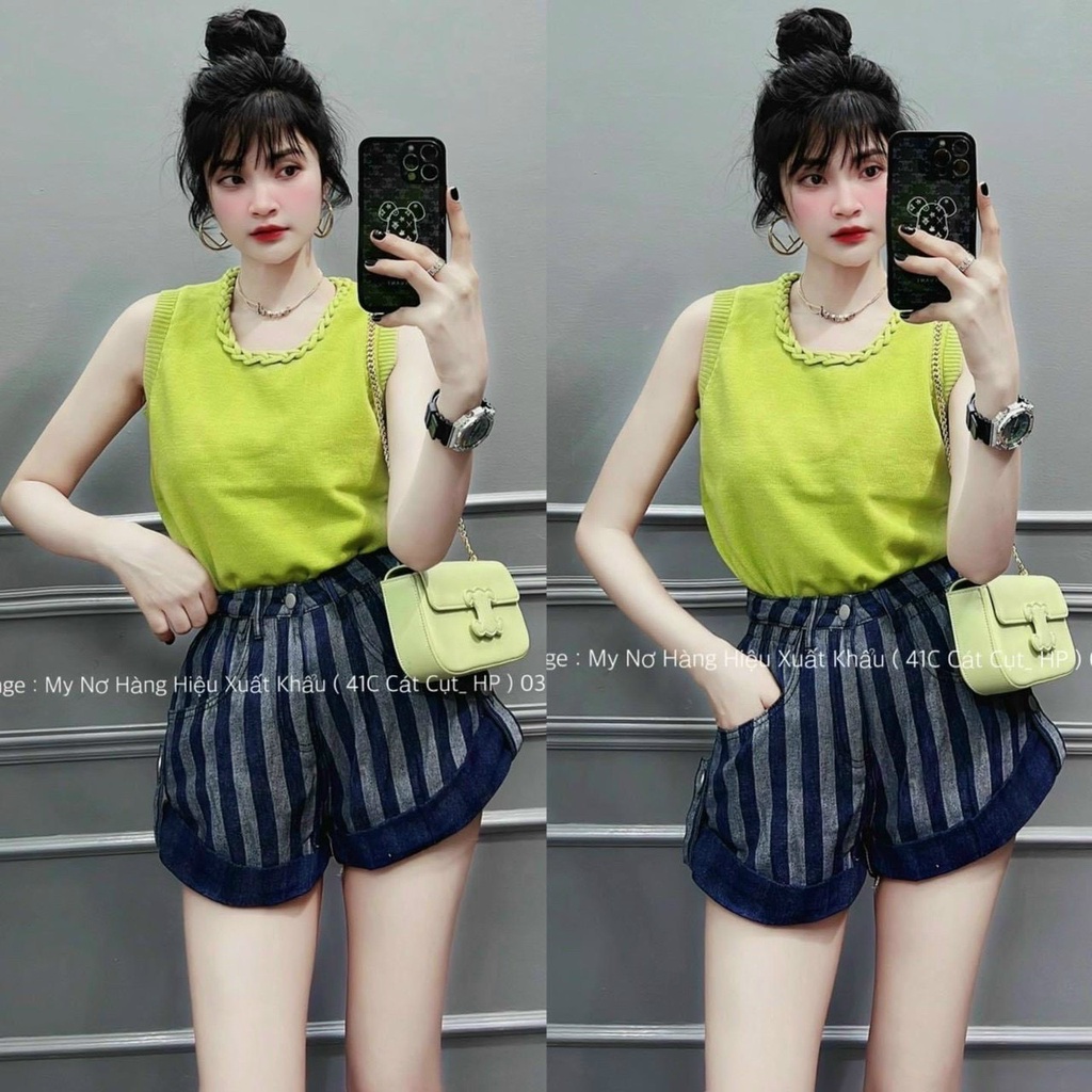 Áo len cốm tết cổ sát nách cực hot