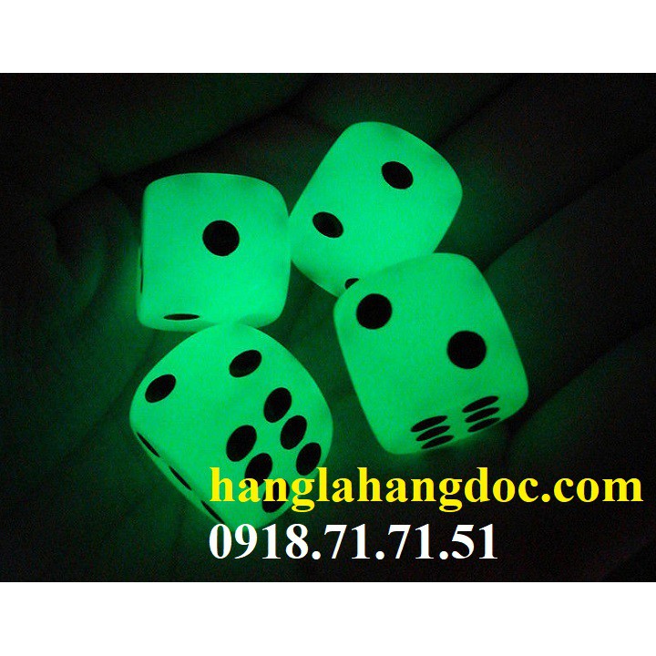Xí ngầu xúc xắc dạ quang 14mm, phát sáng trong đêm độc đáo & tiện dụng