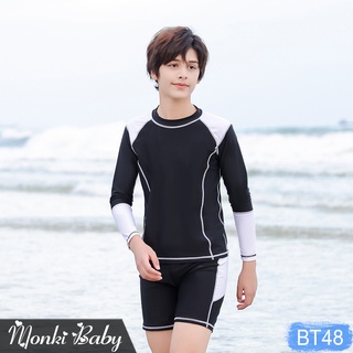 Bộ bơi bé trai dài tay size đại, mẫu cao cấp chất dày mát mịn đẹp, đồ bơi trẻ em nam big size đến 63kg chuẩn xịn | BT48