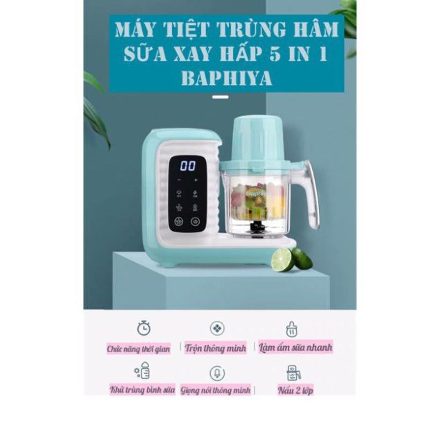 Máy hấp và xay thức ăn đa năng. Máy chế biến đồ ăn dặm cho bé cao cấp Baphiya T730 BẢO HÀNH 1 NĂM uy tín