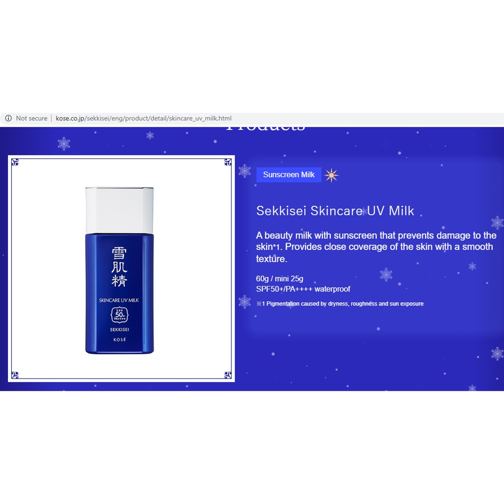 Kem chống nắng Kose Skincare UV milk SPF50+, PA++++ 60g ( Mẫu mới nhất 2020)