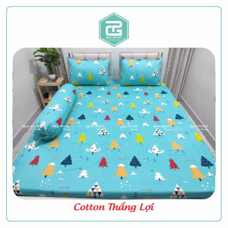 Bộ Drap + Áo Gối 100% COTTON Thắng Lợi cao cấp ( inbox chọn mẫu) đủ kích thước