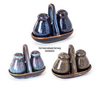 Lọ rắc muối, tiêu (D6xH7cm) OANH GIA AUTHENTIC BAT TRANG - Men hỏa biến cao cấp, chuyên nhà hàng 5 sao