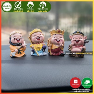 Phụ kiện Bộ 4 Thầy trò Đường Tăng trang trí tiểu cảnh, cây cảnh, sen đá, để bàn làm việc, ô tô