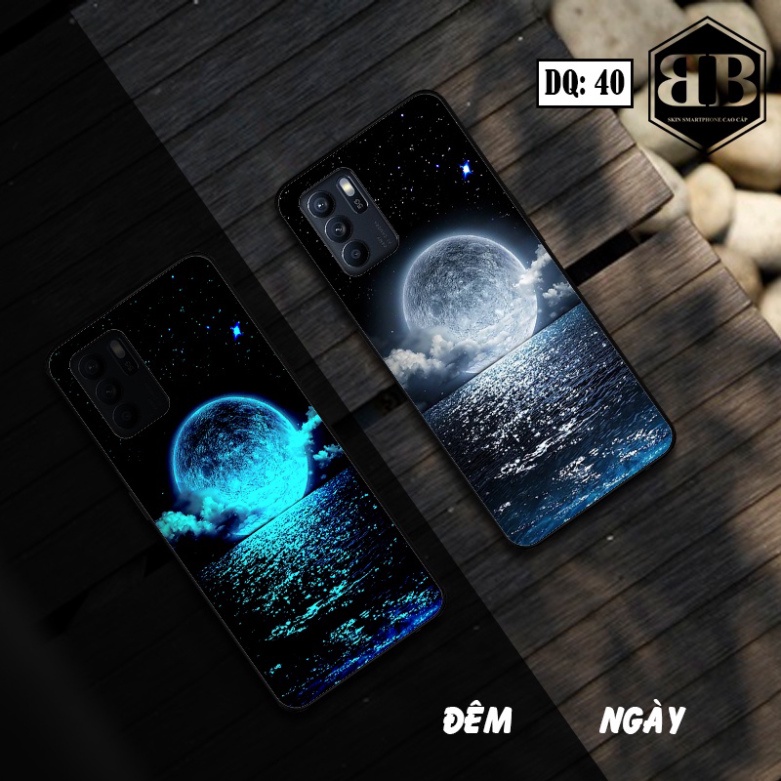 Ốp lưng kính Dạ Quang OPPO RENO6 Z 5G  phát sáng trong đêm giá rẻ