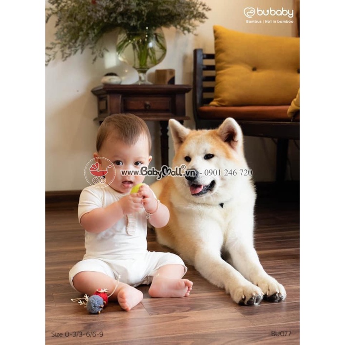 Bubaby Body cộc cài thẳng phối tay BAMBUS BB022.01