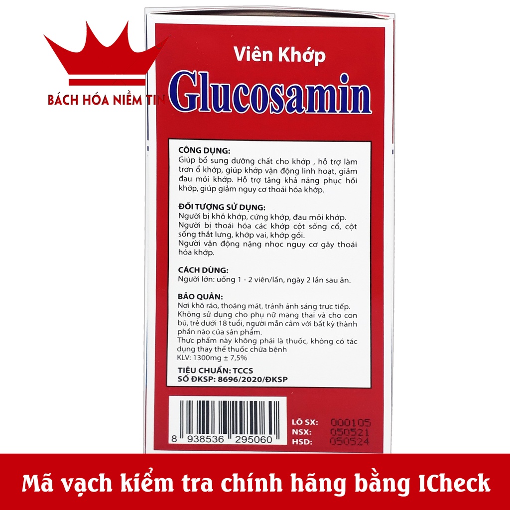 Viên bổ Khớp Glucosamin MSM 2000 Tăng Cường Dịch Khớp Giúp Khớp Cử Động Linh Hoạt giảm thoái hóa đau nhức xương khớp