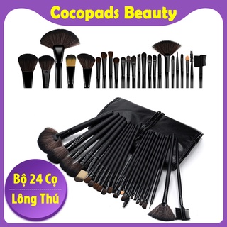 Bộ 24 Cọ Trang Điểm Chuyên Nghiệp COCOPADS Kèm Túi Da Cao Cấp