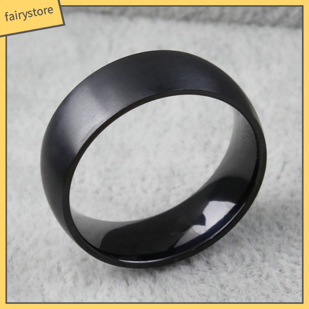 Nhẫn Thép Titan 8mm Màu Trơn Cá Tính Cho Nam