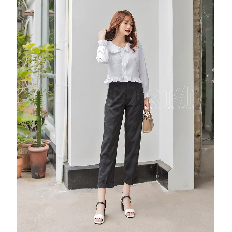 Quần baggy kẻ sọc lật lai Kims - qd20013 | BigBuy360 - bigbuy360.vn