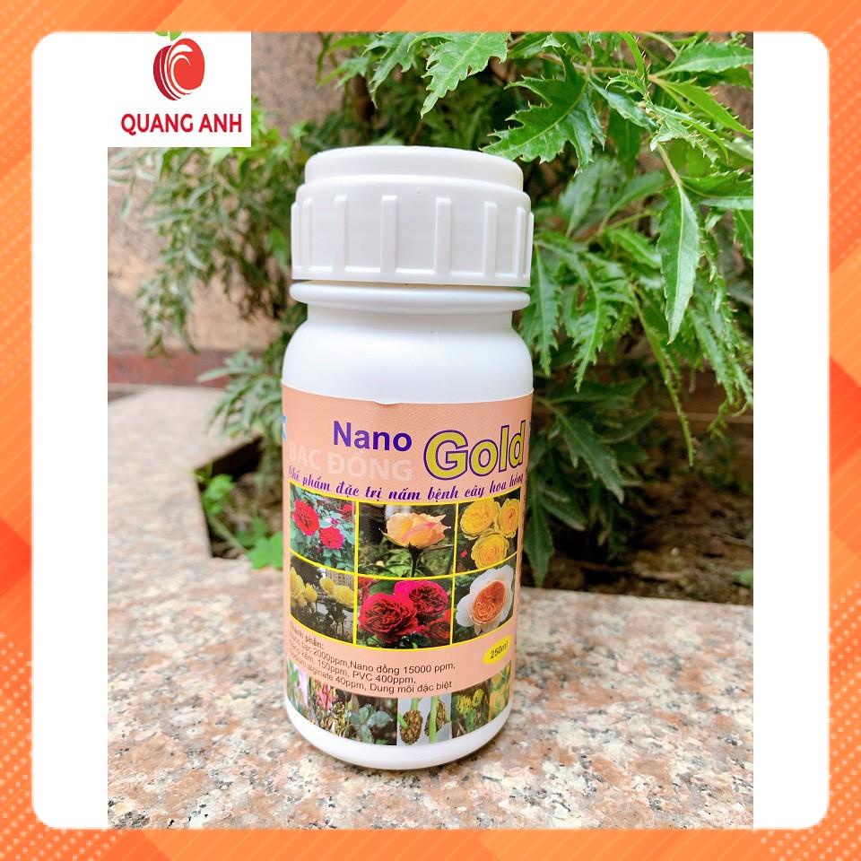 Chế phẩm Nano gold Bạc Đồng đặc trị nấm bệnh cho cây hoa hồng 250ml