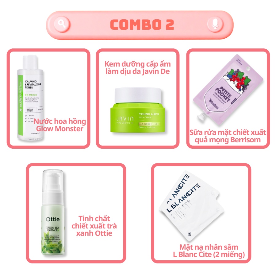 [CSHOP BOX] Combo Dành Cho Da Nhạy Cảm, Dưỡng Da, Làm Dịu Da_Mỹ Phẩm Hàn Quốc Chính Hãng
