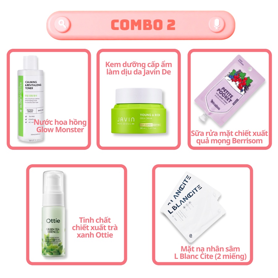 [CSHOP BOX] Combo Dành Cho Da Nhạy Cảm, Dưỡng Da, Làm Dịu Da_Mỹ Phẩm Hàn Quốc Chính Hãng