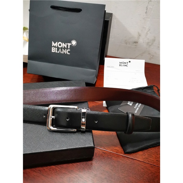 MONTBLANC Thắt Lưng Da Bò Phối Khóa Cài Thời Trang Sang Trọng Cho Nam Và Nữ