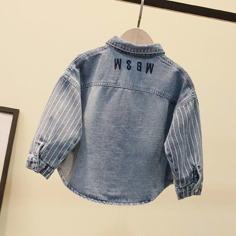 NEW Áo Khoác Denim Thời Trang Xuân Thu 2021 Cá Tính Cho Bé Trai