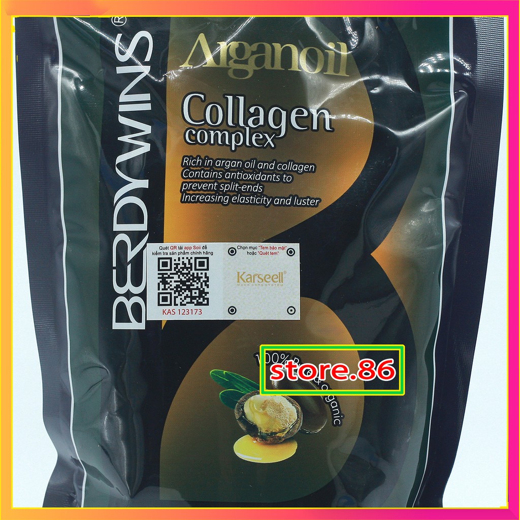 Ủ tóc collagen kem ủ tóc dầu ủ tóc hấp phục hồi tóc kem xả tóc COLAGEN  BERDYWINS COMPLEX túi 500ml hàng chính hãng