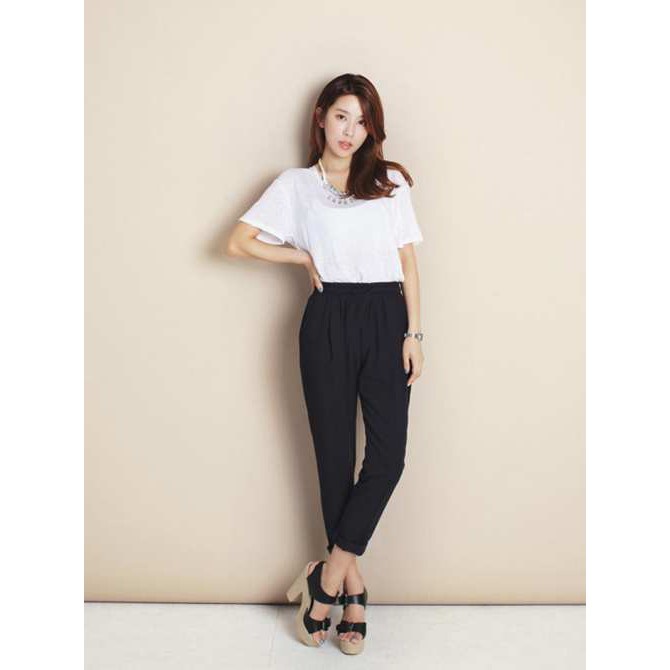 QUẦN TÂY BAGGY LƯNG THUN PHÍA SAU, KHÓA BÊN SƯỜN, màu đen có Bigsize 85Kg
