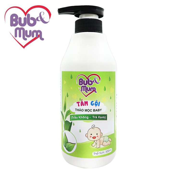 Sữa tắm gội trẻ em chiết xuất trầu không và tính chất trà xanh 500ml Julyhouse