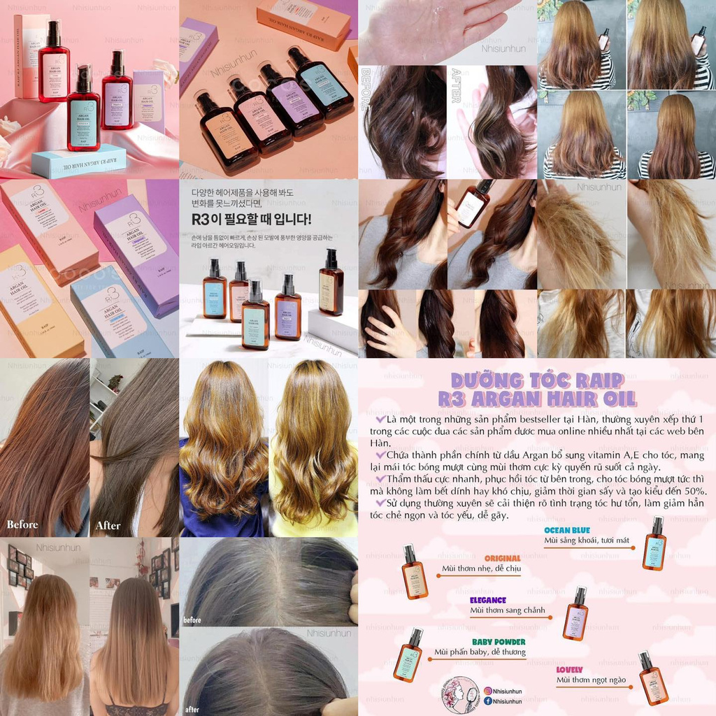 Tinh dầu dưỡng tóc R3 Argan Hair oil Raip