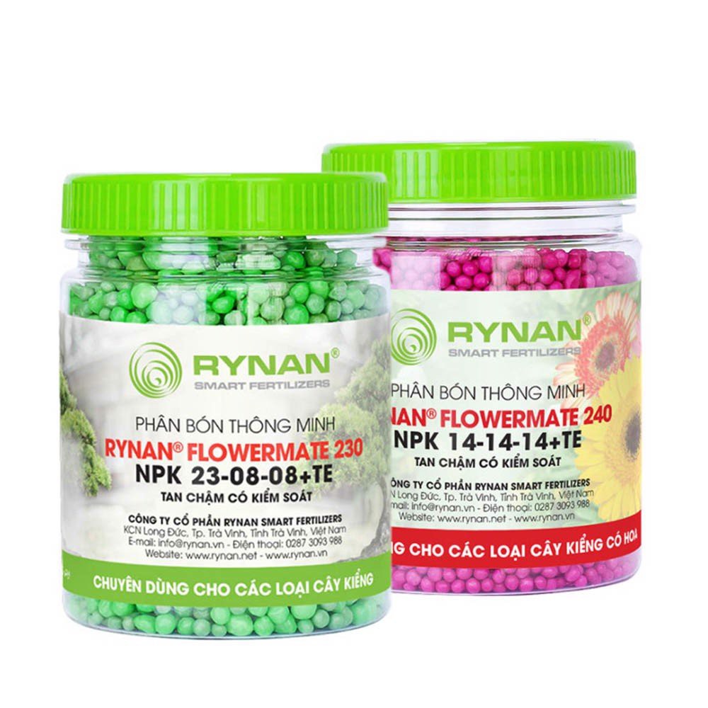 Combo 2 phân tan chậm Rynan 230 Rynan 240 chuyên dùng cho cây kiểng lá và hoa