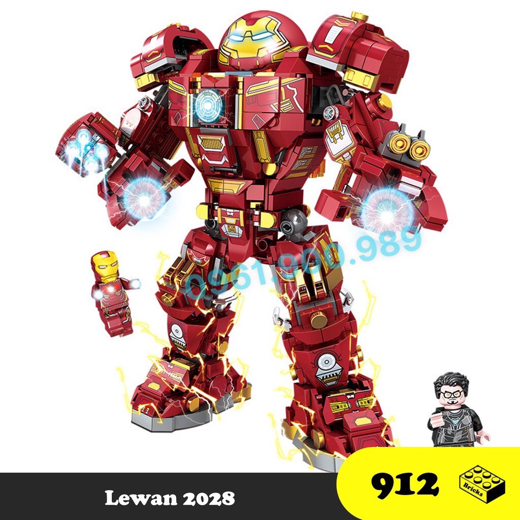 Đồ chơi lego lắp ráp xếp hình mô hình robot hulkbuster iron man người sắt (No.2028) 912 pcs