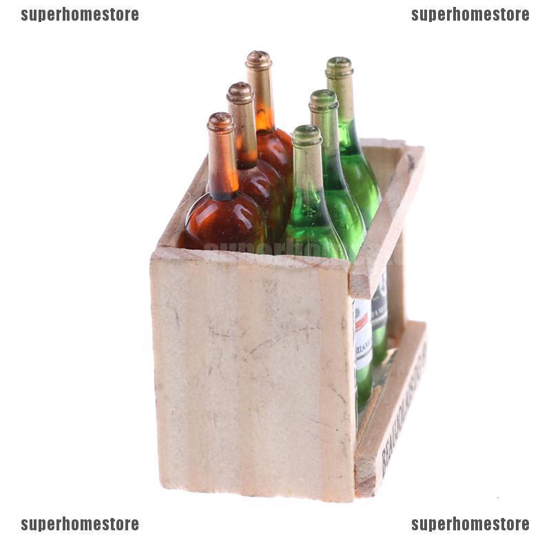 Bộ 6 Chai Rượu Mini Trang Trí Nhà Búp Bê