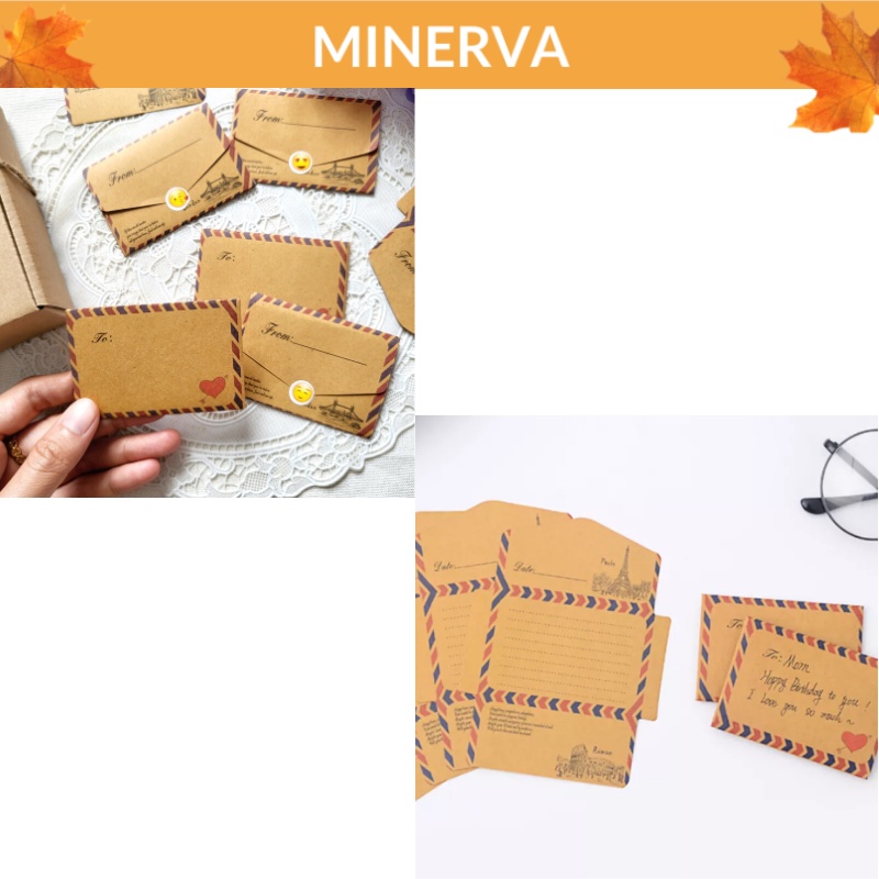 Set 5 Phong bì mini viết lời chúc mừng kèm sticker emoji biểu cảm dán niêm phong