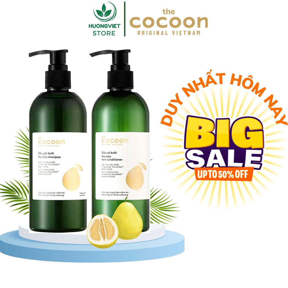 Cặp Dầu Gội Xả Bưởi Cocoon Việt Nam Chính Hãng Chống Rụng Tóc Và Kích Thích Mọc Tóc Nhanh Dài Dầy Tự Nhiên