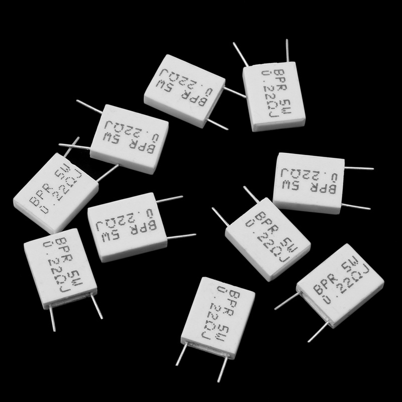 Set 10 Điện Trở Xi Măng 0.22R 5 Cho Điện Trở BPR56 0.22Ohm Không Cảm Ứng 0.22R