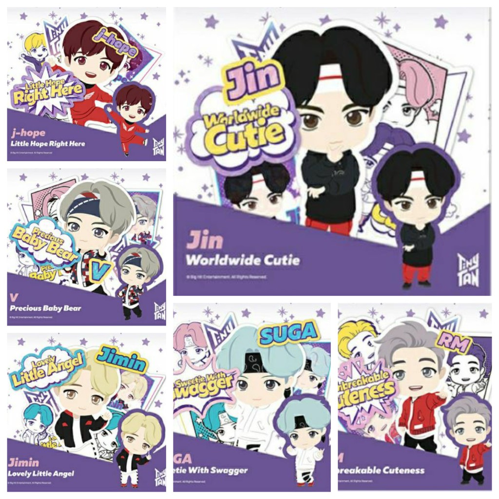 Sticker nhóm BTS kiểu Chibi dễ thương, hình dán BTS bề mặt dạ quang lấp lánh