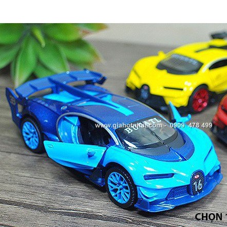 XE MÔ HÌNH KIM LOẠI TỈ LỆ 1:32 - SIÊU XE KIẾU DÁNG BUGATTI VISION GT - XANH - 9651.2