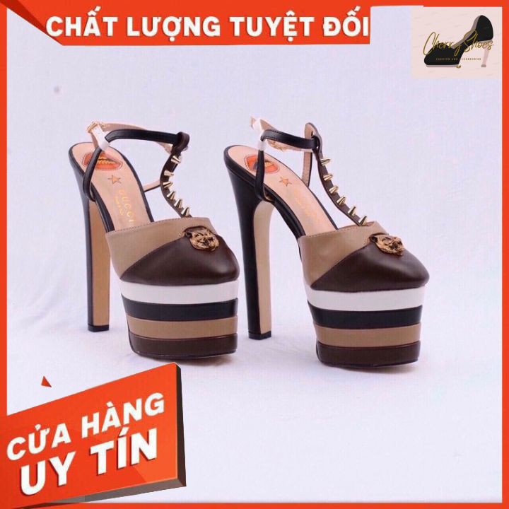 Giầy cao gót đế đúp gu ci kèm ảnh thật+video