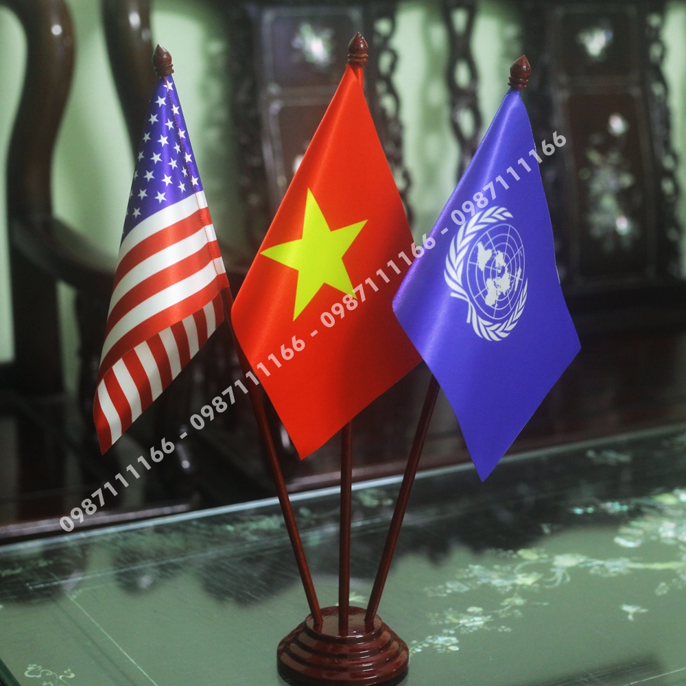 Cờ Để Bàn Việt Nam - Mỹ - Liên Hợp Quốc