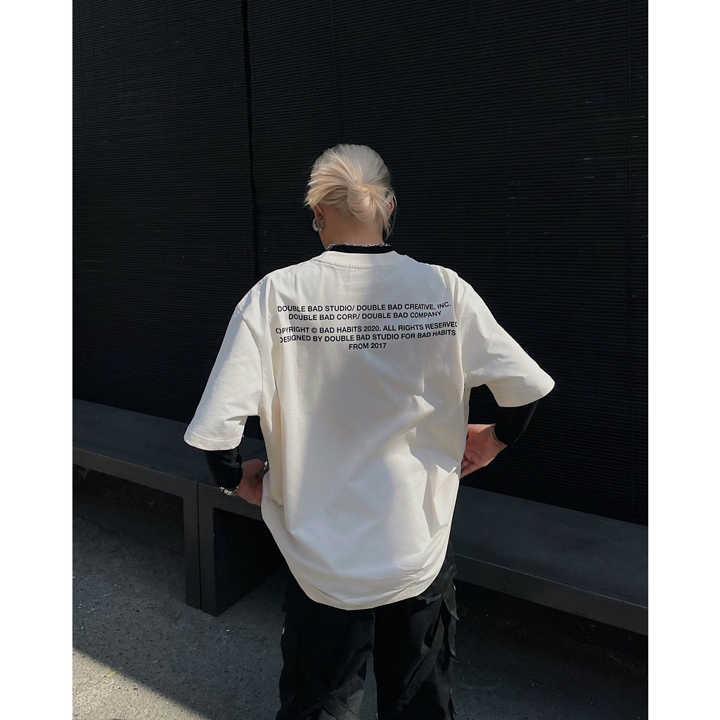 Áo thun bad habits DRIP TEE Nam nữ Áo thun tay lỡ vải cotton kunshop