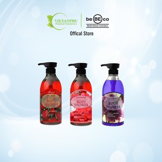 Sữa tắm dưỡng chất 3 hương hoa Nhài Tây, Hoa Hồng , Hoa Oải Hương BEBECO Hàn Quốc BODY SHOWER 750ml