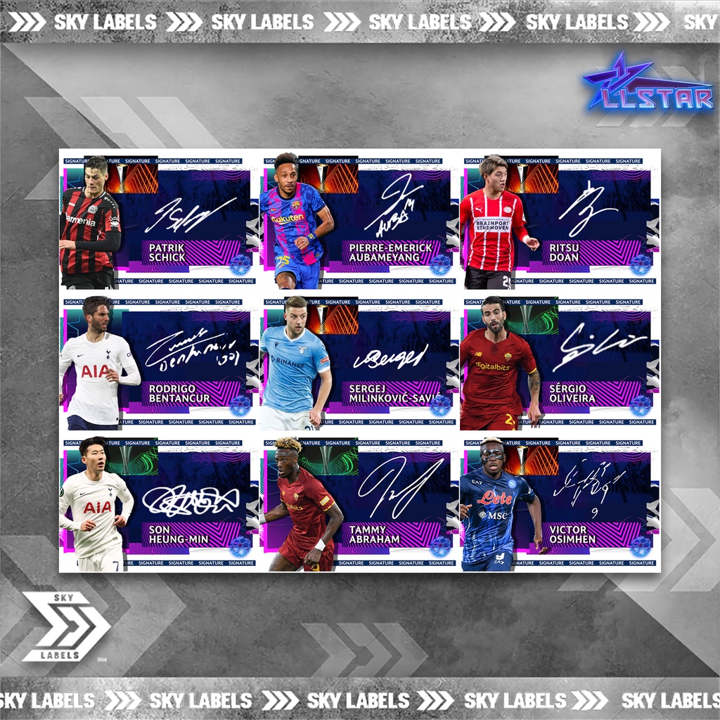 Thẻ SKY UCL SIGNATURE - Son Heung Min, Abraham, Savic, Schick, Aubameyang, Osimhen, Ritsu Doan, Bentancur, Oliveira