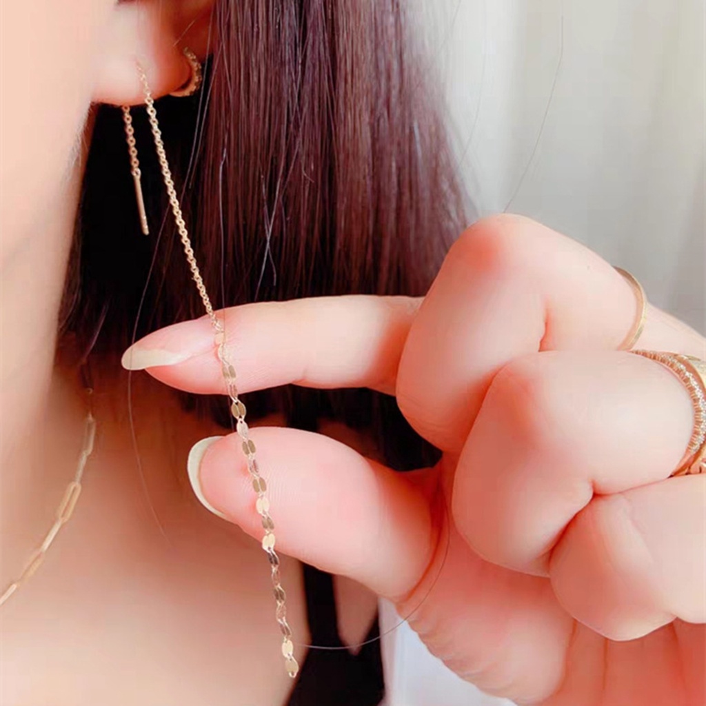 Khuyên Tai Dáng Dài Đính Đá Lấp Lánh Thanh Lịch Cho Nữ