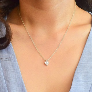 Dây chuyền ổ đá vuông bạc 925