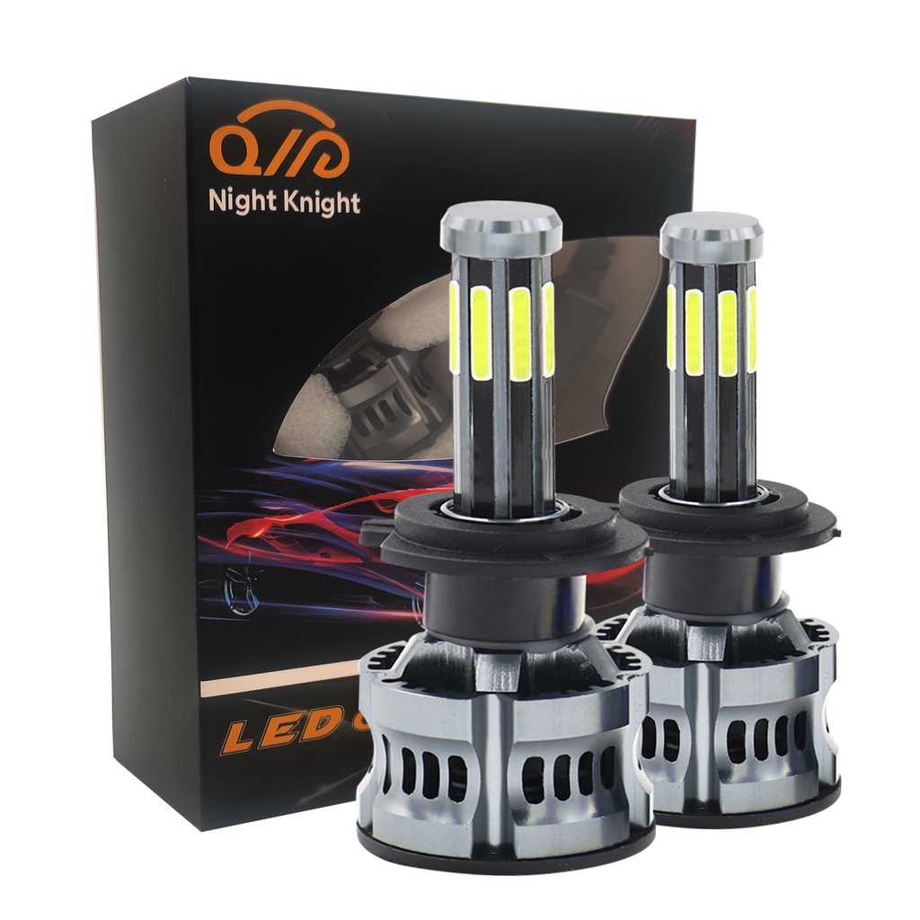 Cặp bóng đèn pha LED 6000K cho ô tô 8 cạnh độ sáng cao H1 H3 H4 H7 H8 H9 H11 9005 HB3 9006 HB4 9012