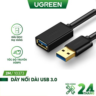 Dây nối dài USB 3.0 mạ vàng, dài từ 1-3m UGREEN US129 hỗ trợ tốc độ tải lên đến 5Gbps