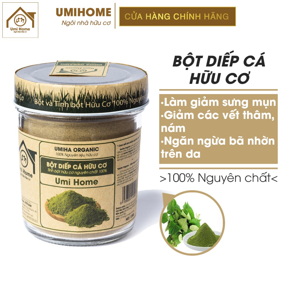 Bột Diếp Cá đắp mặt hữu cơ UMIHOME nguyên chất | Fish Lettuce Powder 100% Organic 125G