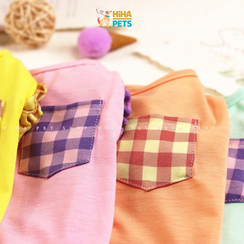 Áo Thun Cho Chó Mèo Vải Cotton Mát Mẻ Quần Áo Thú Cưng Dễ Thương Mùa Hè Hihapet.