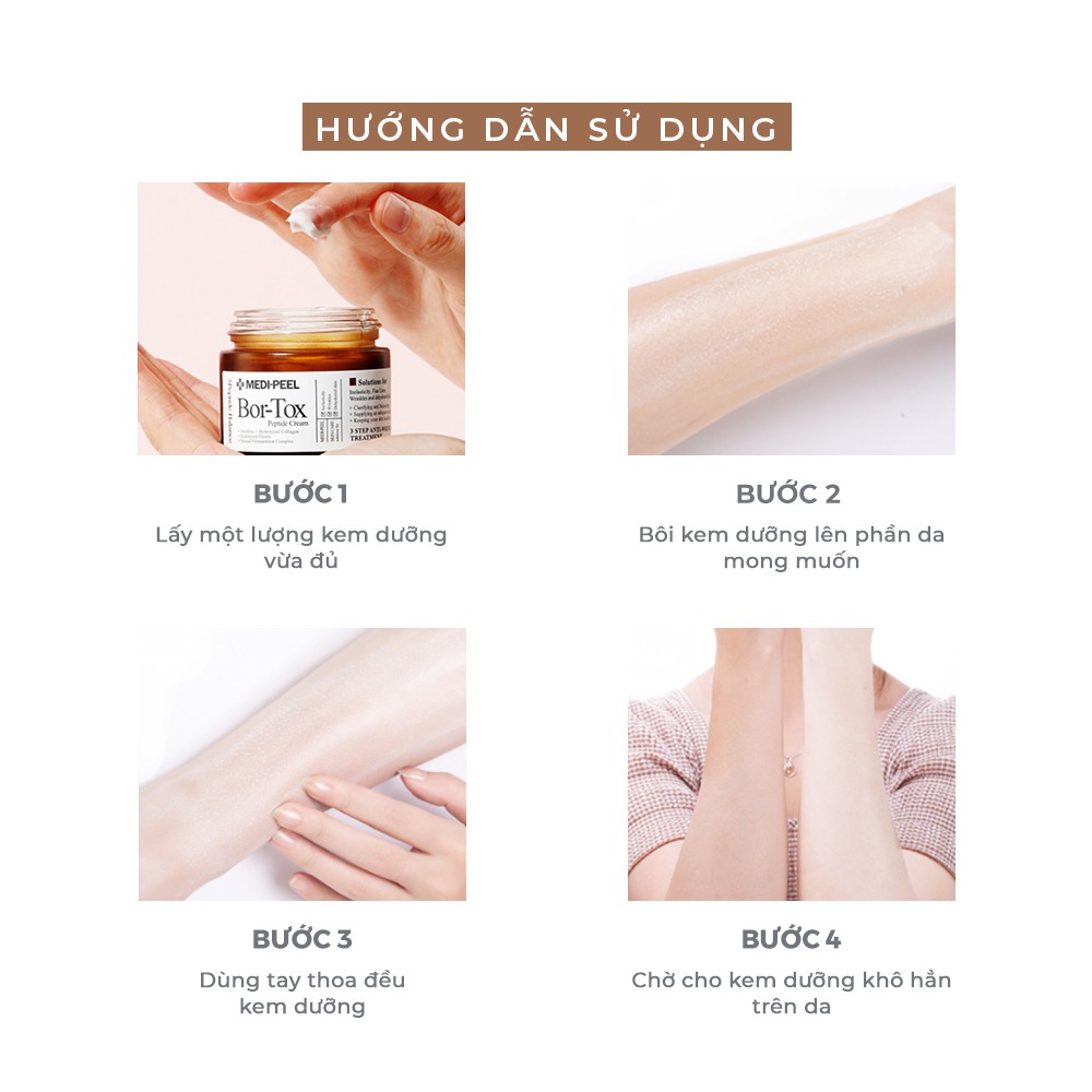 Kem dưỡng da phục hồi da dưỡng ẩm tẩy sạch chất bẩn tế bào chết cho da MEDIPEEL BORTOX PEPTIDE CREAM LUVELA KD16